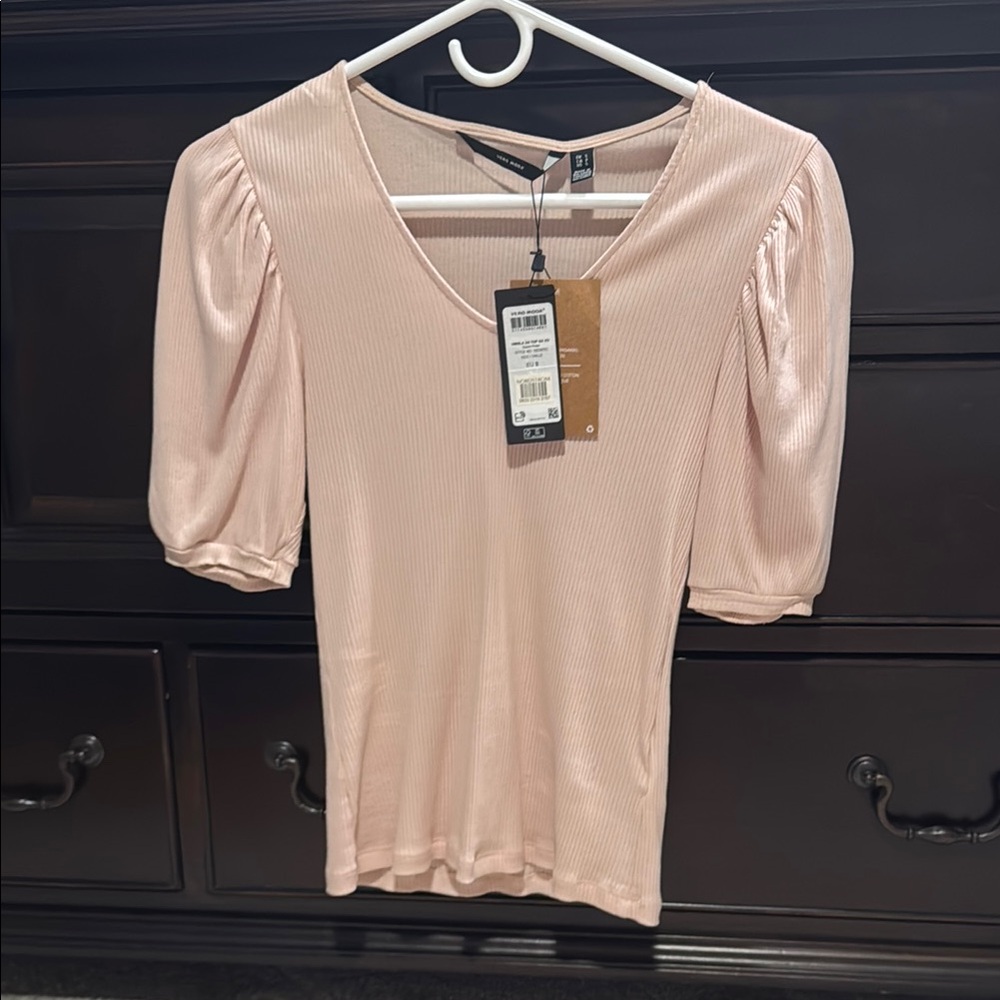 Vero Moda Pink Puff Sleeve Blouse